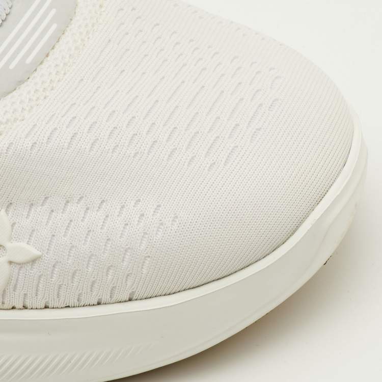 Pre Owned Louis Vuitton Show Up Size 41.5 White/Cream Monogram Knit Fabric Trainers Sneakers