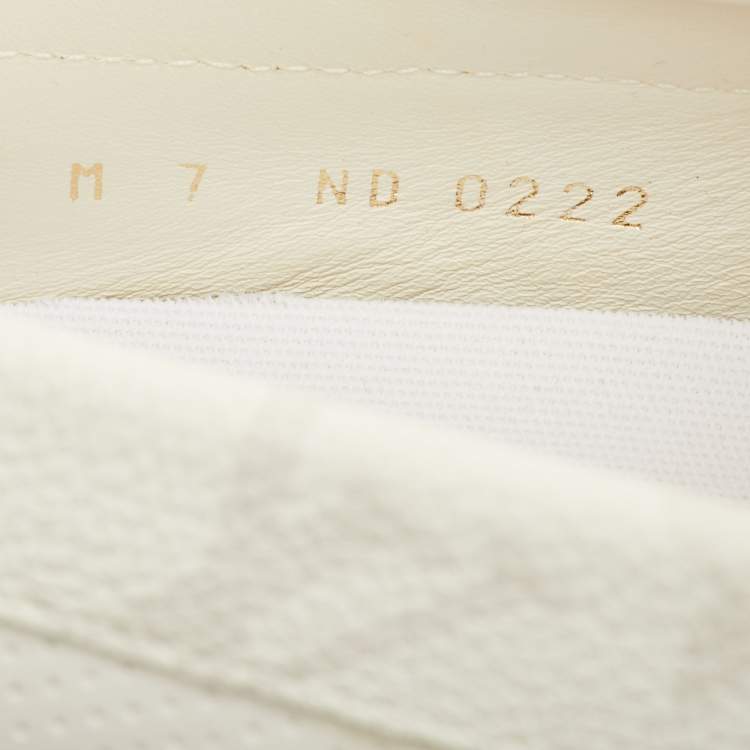 Pre Owned Louis Vuitton LV Racer Size 41 White Leather Slip On Loafers