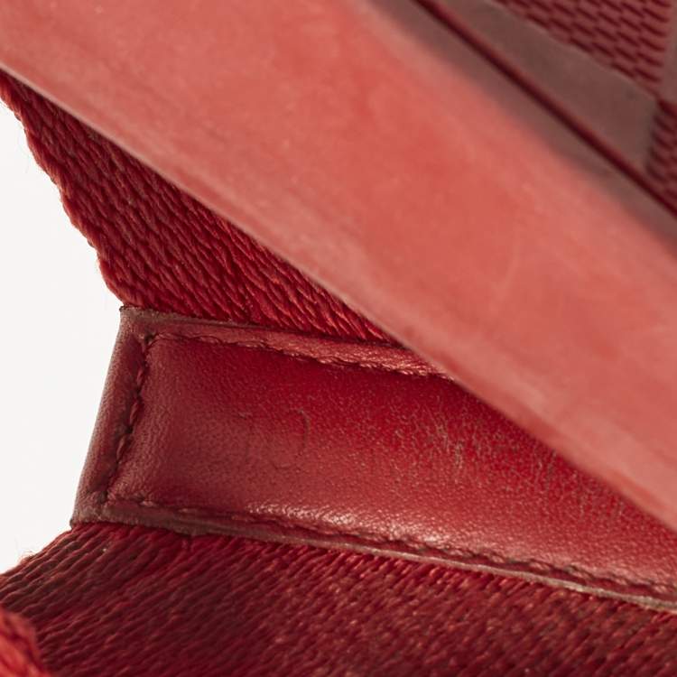 Pre Owned Louis Vuitton Size 44 Red Leather and Rubber Thong Flats Slide