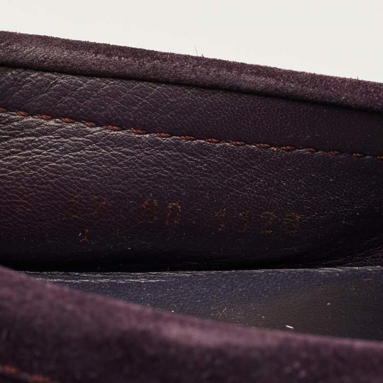 Pre Owned Louis Vuitton Monte Carlo Size 40 Purple Suede Loafers