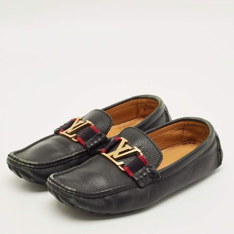 Pre Owned Louis Vuitton Monte Carlo Size 40 Black Leather Loafers