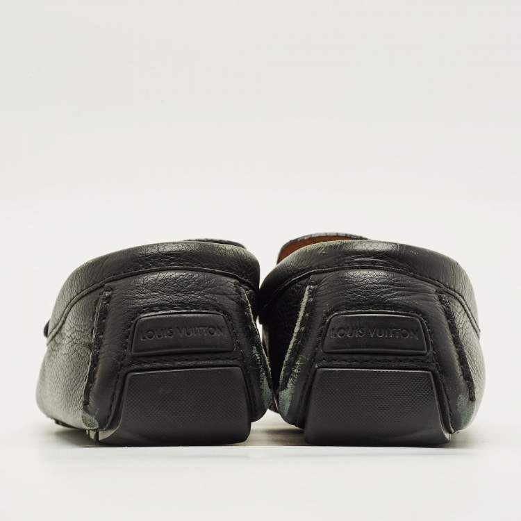 Pre Owned Louis Vuitton Monte Carlo Size 40 Black Leather Loafers