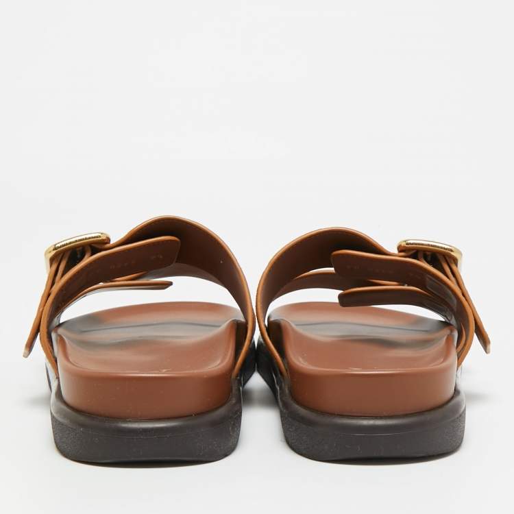 Pre Owned Louis Vuitton LV Venice Size 43.5 Brown Suede Mules