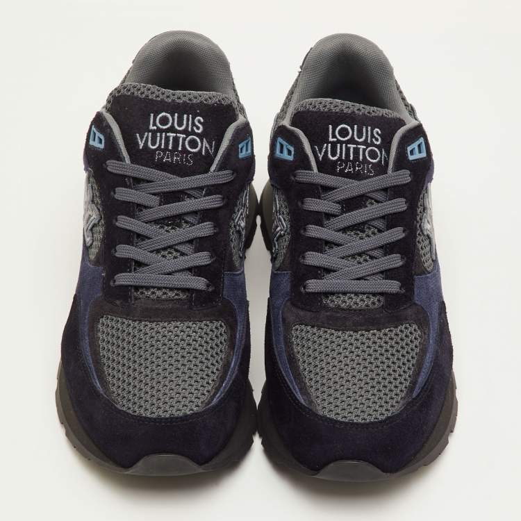 Pre Owned Louis Vuitton Run Away Size 41.5 Multicolor Mesh and Suede Low Top Sneakers