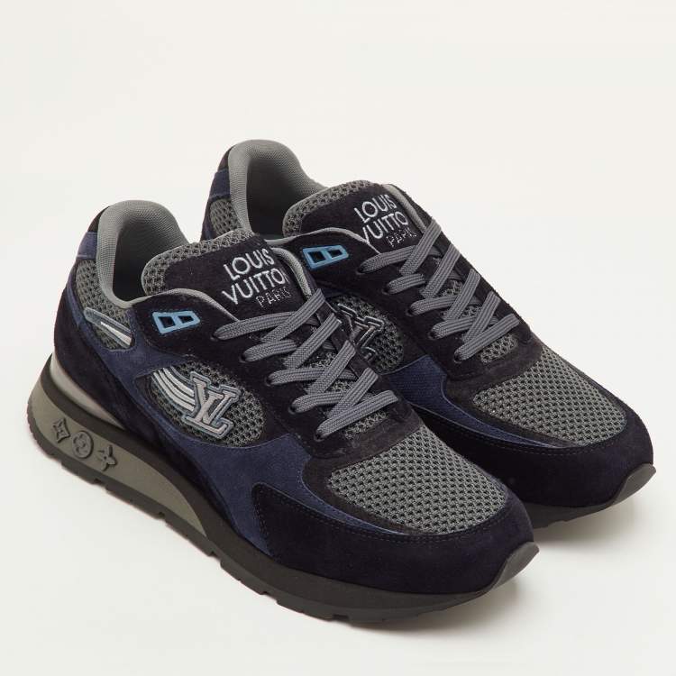 Pre Owned Louis Vuitton Run Away Size 41.5 Multicolor Mesh and Suede Low Top Sneakers