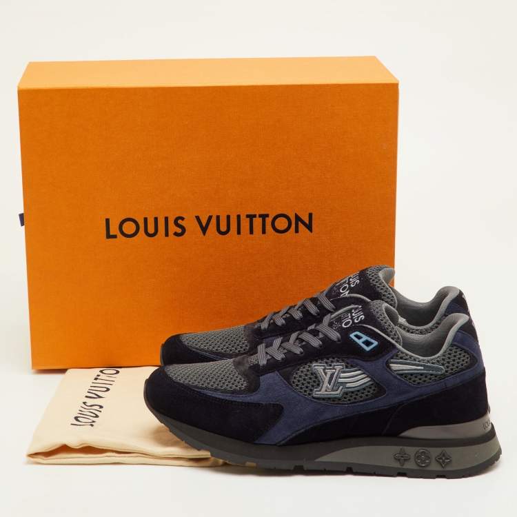 Pre Owned Louis Vuitton Run Away Size 41.5 Multicolor Mesh and Suede Low Top Sneakers