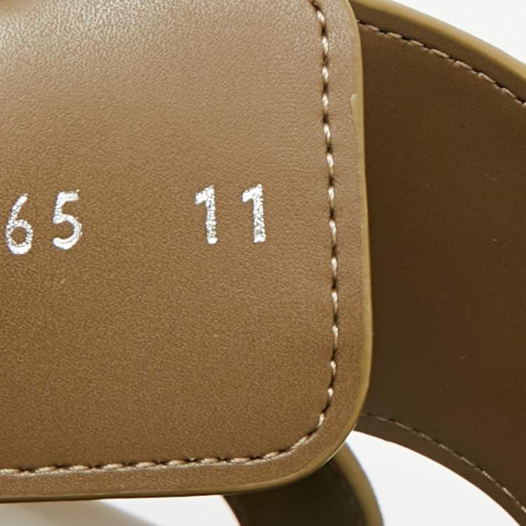 Pre Owned Louis Vuitton Bom Dia Size 45 Green Suede Slide Sandals