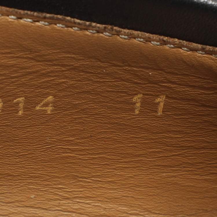 Pre Owned Louis Vuitton Size 45 Black Leather Loafers