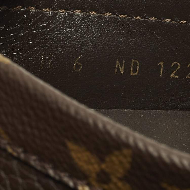 Pre Owned Louis Vuitton Hockenheim Size 40 Brown Leather Driver Loafers