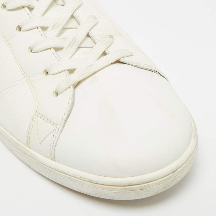 Pre Owned Louis Vuitton Luxembourg Size 41 White/Blue Gradient Monogram Leather Low Top Sneakers