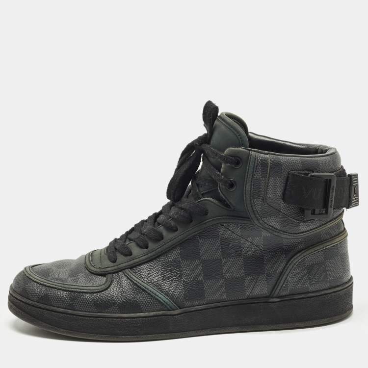 مملوكة مسبقًا Louis Vuitton Rivoli Size 42 Grey/Black Damier Canvas and Leather High Top Sneakers