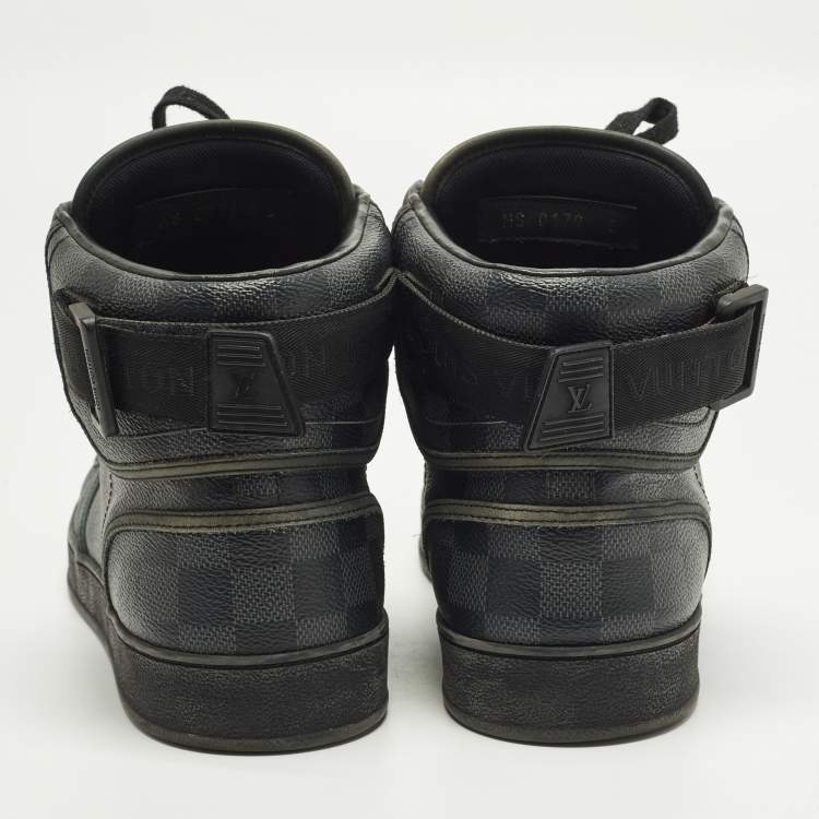 مملوكة مسبقًا Louis Vuitton Rivoli Size 42 Grey/Black Damier Canvas and Leather High Top Sneakers
