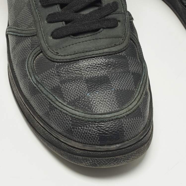 مملوكة مسبقًا Louis Vuitton Rivoli Size 42 Grey/Black Damier Canvas and Leather High Top Sneakers