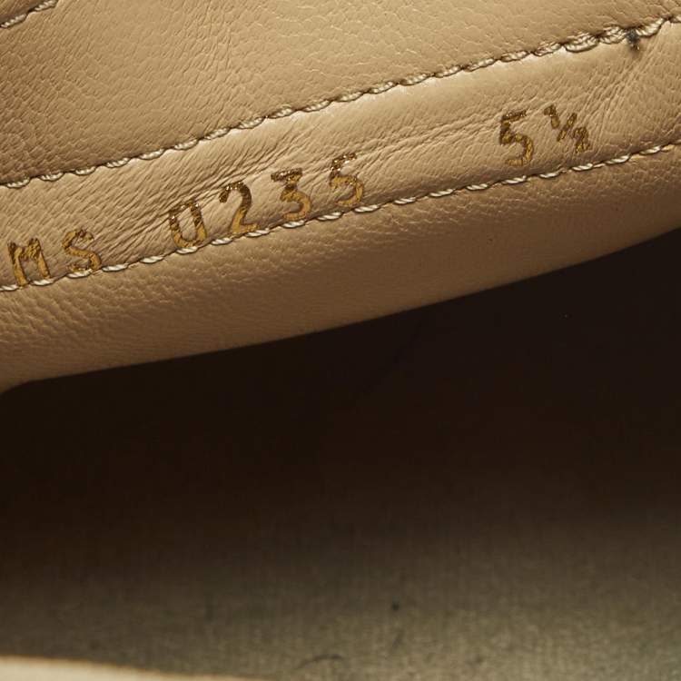 Pre Owned Louis Vuitton LV Footprint Size 39.5 Beige Suede Soccer Sneakers