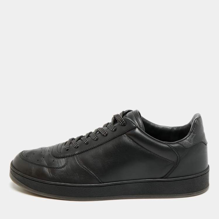 Pre Owned Louis Vuitton Rivoli Size 40 Black Leather Low Top Sneakers