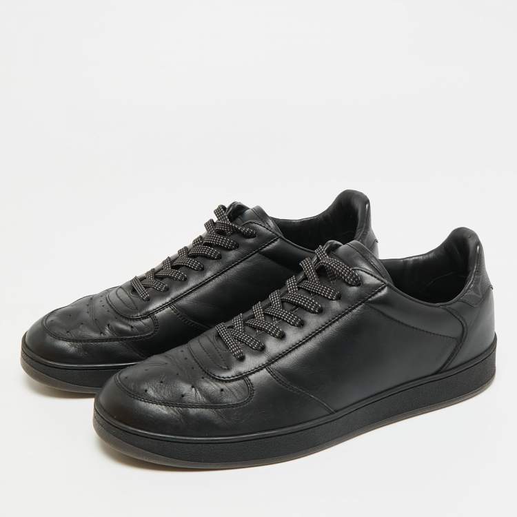 Pre Owned Louis Vuitton Rivoli Size 40 Black Leather Low Top Sneakers