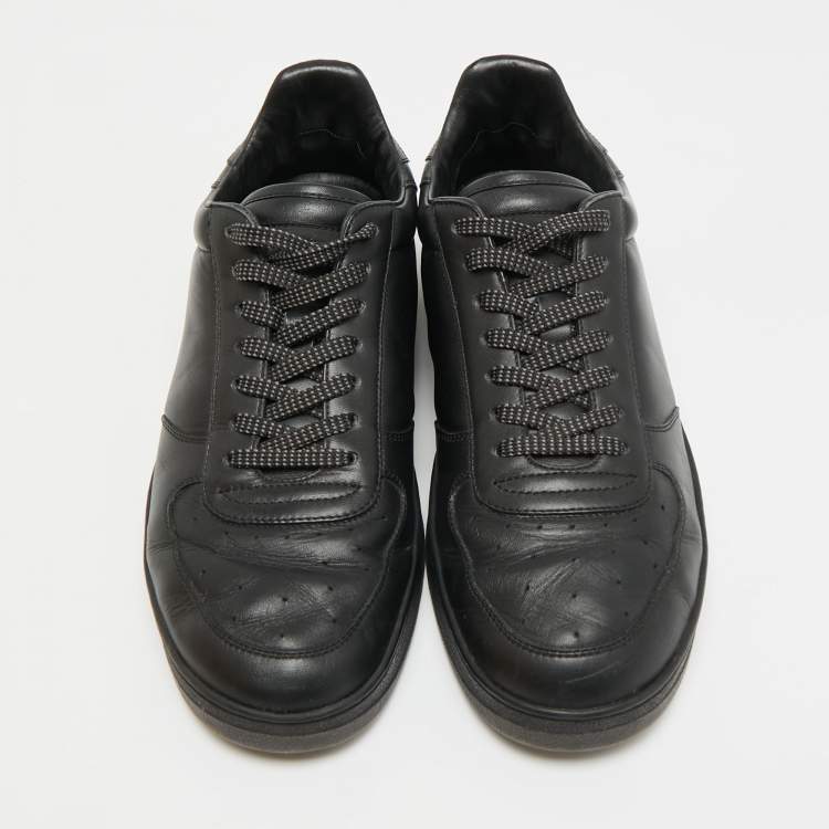 Pre Owned Louis Vuitton Rivoli Size 40 Black Leather Low Top Sneakers