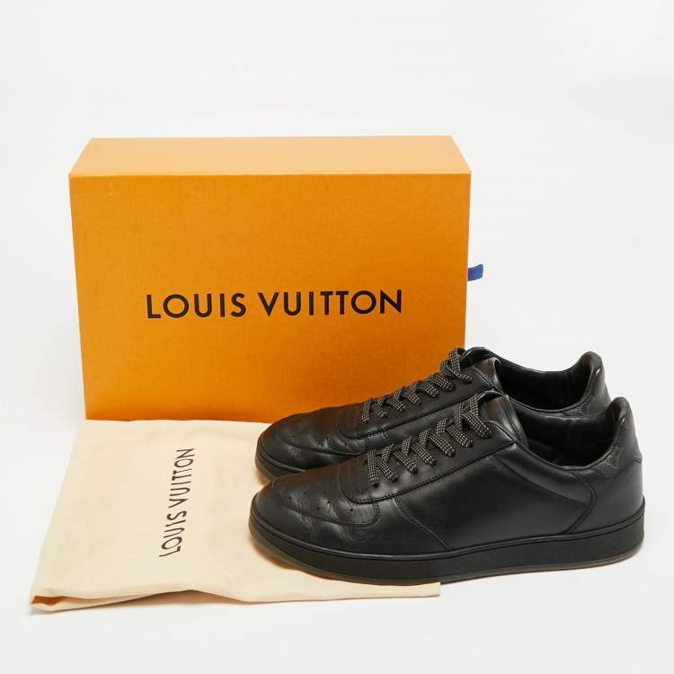 Pre Owned Louis Vuitton Rivoli Size 40 Black Leather Low Top Sneakers