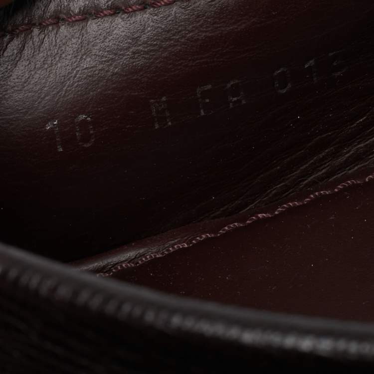 Pre Owned حذاء لوفرز لوي فيتون مونتي كارلو جلد لون برغندي داكن مقاس 42.5