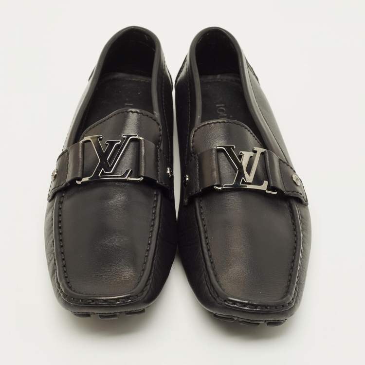 Pre Owned Louis Vuitton Monte Carlo Size 42 Black Leather Loafers
