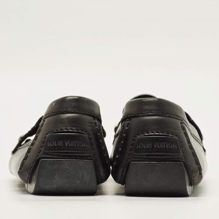 Pre Owned Louis Vuitton Monte Carlo Size 42 Black Leather Loafers