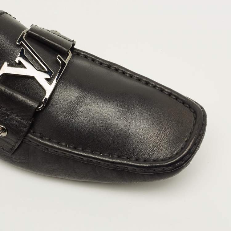 Pre Owned Louis Vuitton Monte Carlo Size 42 Black Leather Loafers