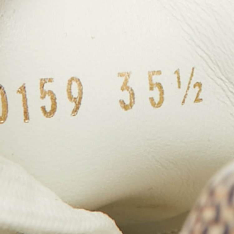 Pre Owned Louis Vuitton Run Away Size 35.5 Pink Canvas, Mesh and Suede Low Top Sneakers