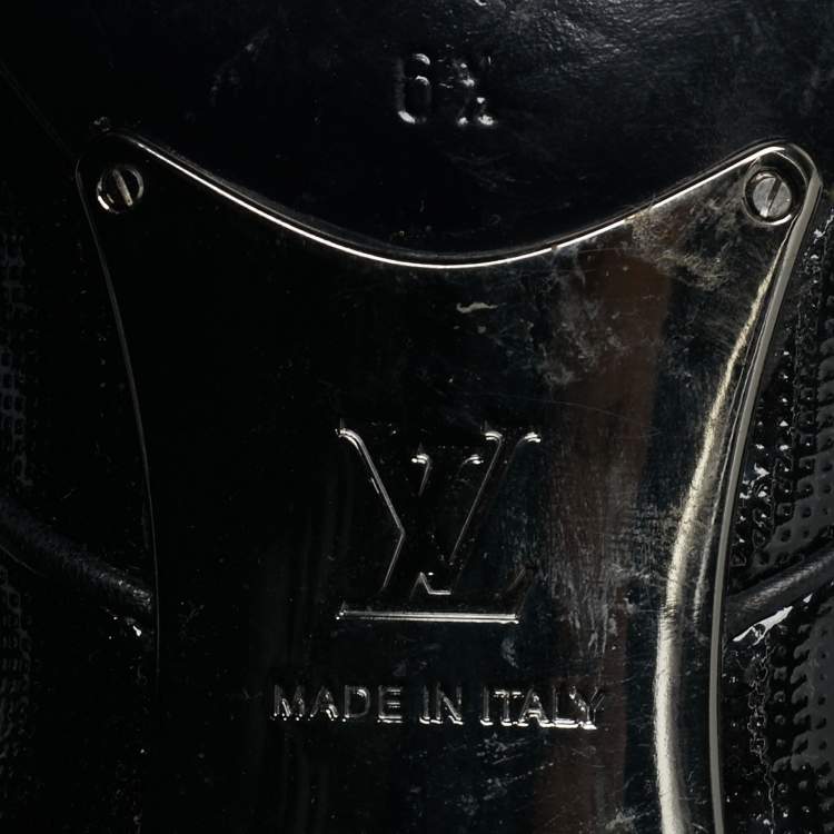 Pre Owned Louis Vuitton Size 40.5 Black Patent Leather Lace Up Derby