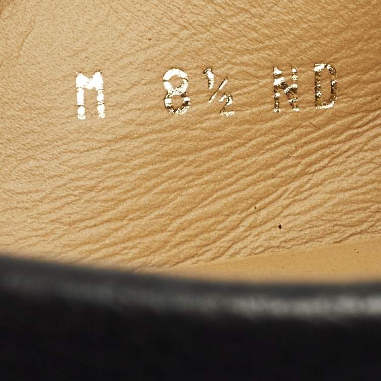 Pre Owned Louis Vuitton Size 42.5 Black Leather Slip On Loafers