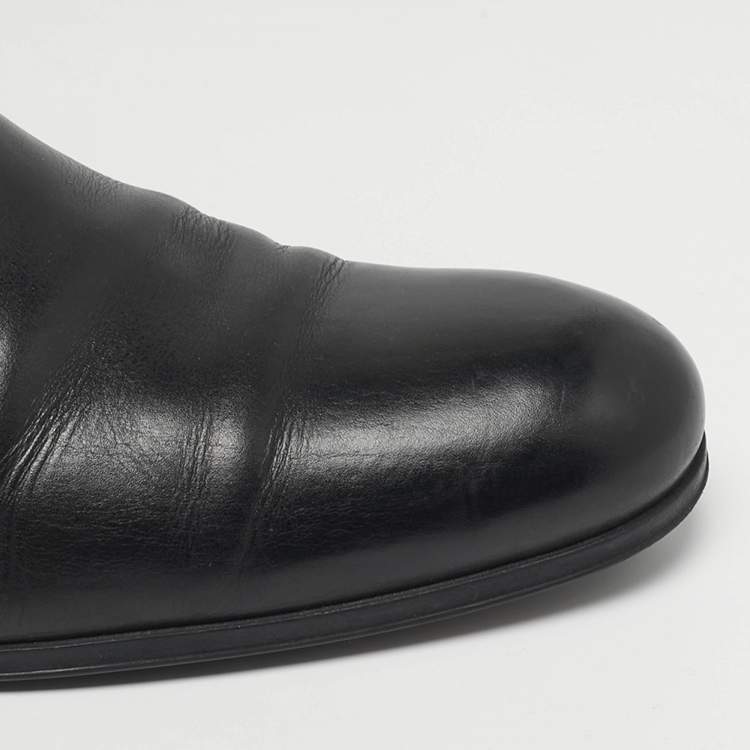 Pre Owned Louis Vuitton Greenwich Size 43 Black Leather Ankle Length Boots