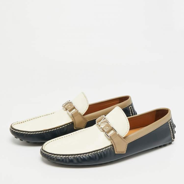 Pre Owned Louis Vuitton Hockenheim Size 43 Tricolor Leather Loafers