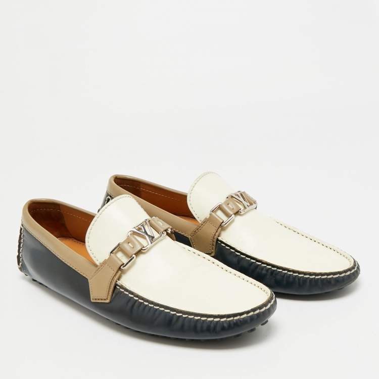 Pre Owned Louis Vuitton Hockenheim Size 43 Tricolor Leather Loafers