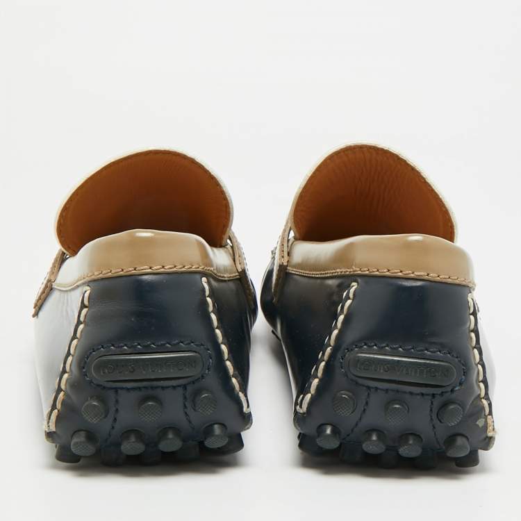 Pre Owned Louis Vuitton Hockenheim Size 43 Tricolor Leather Loafers