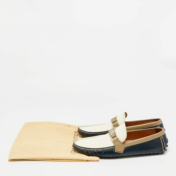Pre Owned Louis Vuitton Hockenheim Size 43 Tricolor Leather Loafers