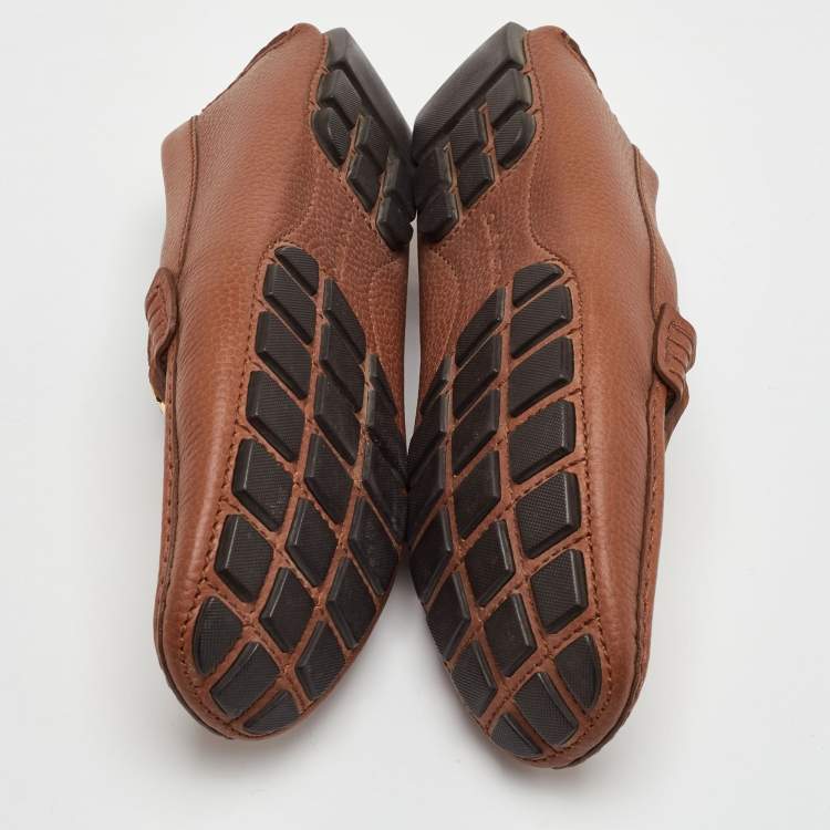 Pre Owned Louis Vuitton Monte Carlo Size 40.5 Brown Leather Slip On Loafers