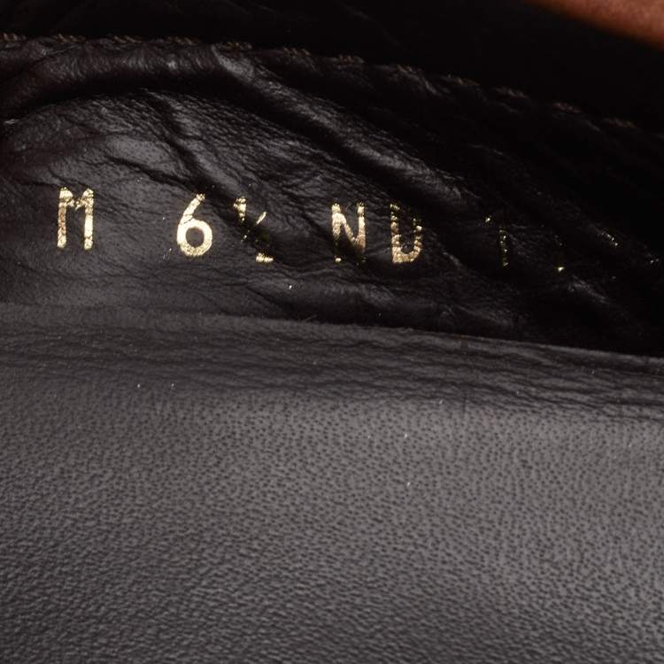 Pre Owned Louis Vuitton Monte Carlo Size 40.5 Brown Leather Slip On Loafers