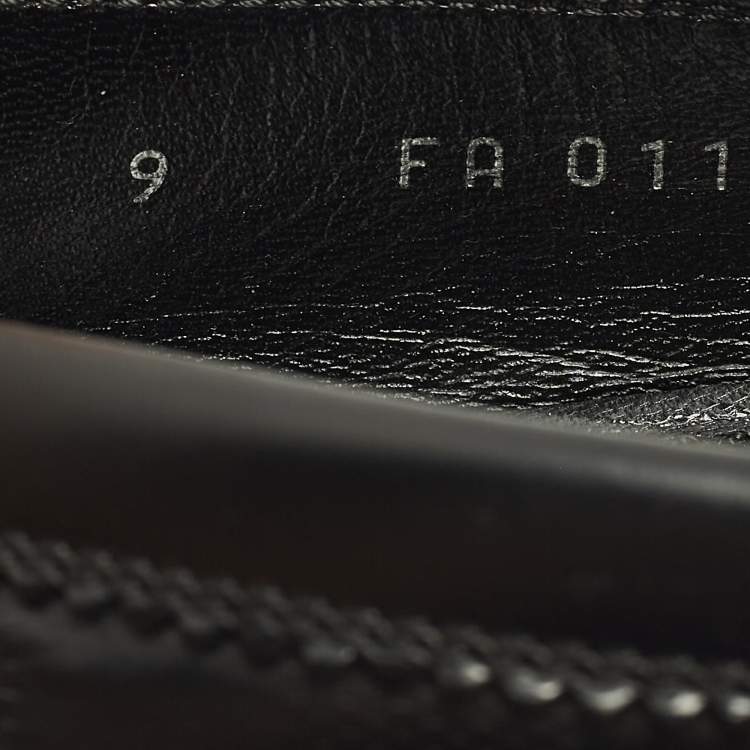 Pre Owned Louis Vuitton Size 43 Black Damier Leather Penny Loafers