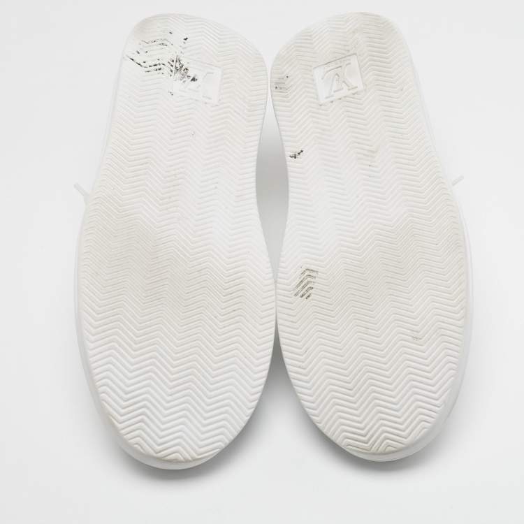 Pre Owned Louis Vuitton Beverly Hills Size 42 White/Brown Leather Low Top Sneakers