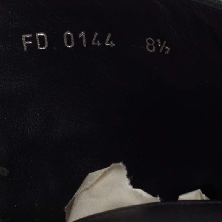 Pre Owned Louis Vuitton Voltaire Size 42.5 Black Damier Leather Combat Boots