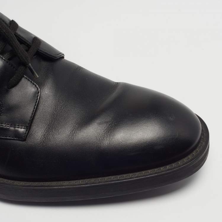 Pre Owned Louis Vuitton Voltaire Size 42.5 Black Damier Leather Combat Boots