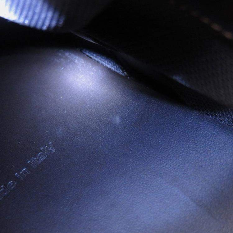 Pre Owned Louis Vuitton Oberkampf Line Encreboots Brown/Gold Leather Rhinestone Size 10