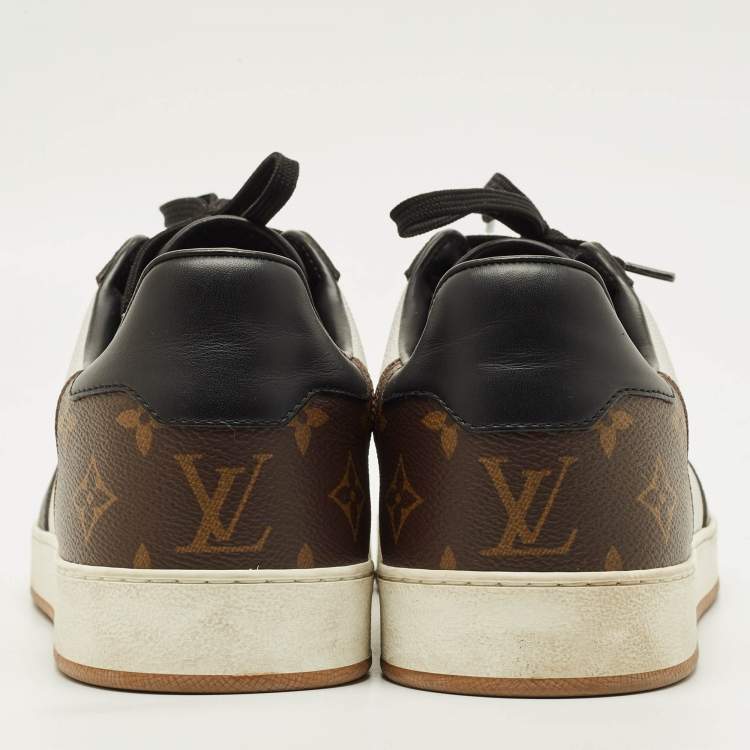 Pre Owned Louis Vuitton Rivoli Size 43.5 Tricolor Monogram Canvas and Leather Lace Up Sneakers