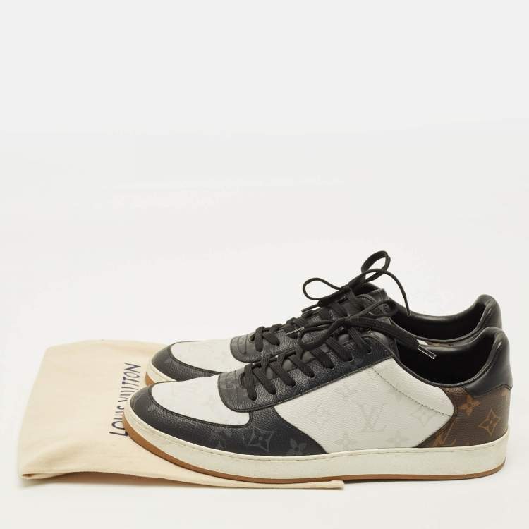 Pre Owned Louis Vuitton Rivoli Size 43.5 Tricolor Monogram Canvas and Leather Lace Up Sneakers