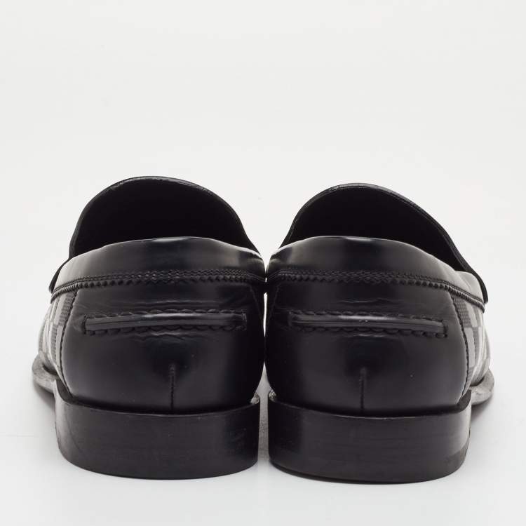 مملوكة مسبقًا Louis Vuitton Damier Infini Embossed Outline Size 41 Black Leather Loafers