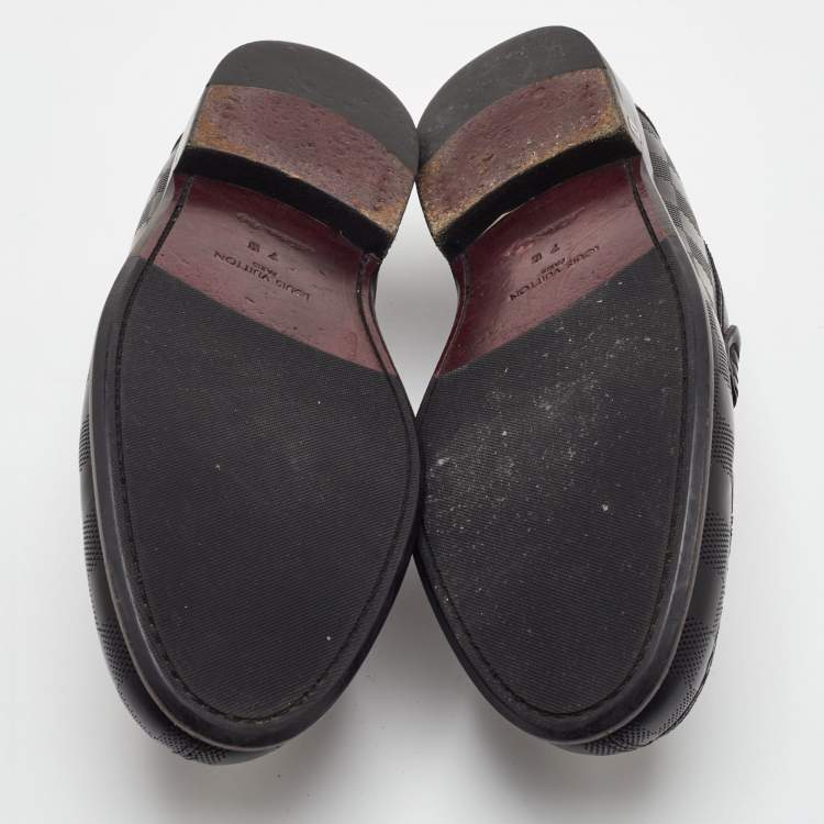 مملوكة مسبقًا Louis Vuitton Damier Infini Embossed Outline Size 41 Black Leather Loafers