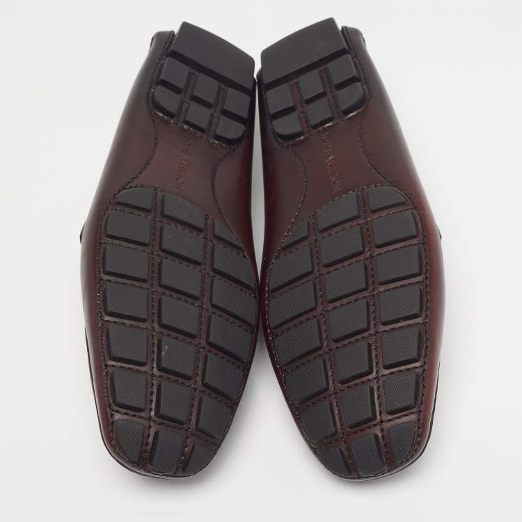 Pre Owned Louis Vuitton Monte Carlo Size 41 Burgundy/Black Leather Loafers