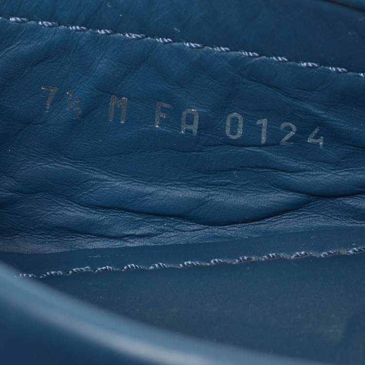 Pre Owned Louis Vuitton Monte Carlo Size 41.5 Blue Leather Loafers