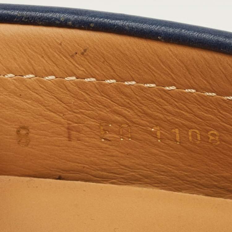 Pre Owned Louis Vuitton Monte Carlo Size 42 Blue Leather Loafers