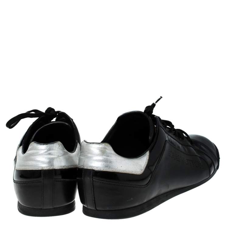 Pre Owned Louis Vuitton Black Leather Lace Up Sneakers Size 44