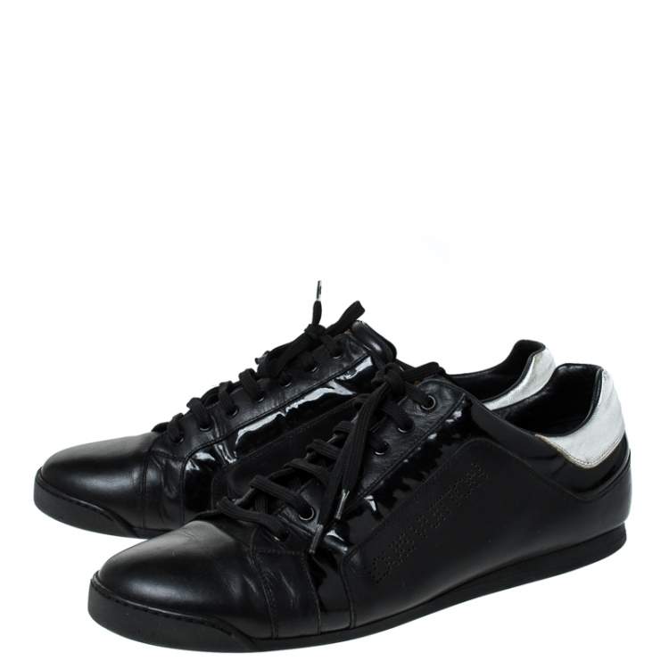 Pre Owned Louis Vuitton Black Leather Lace Up Sneakers Size 44
